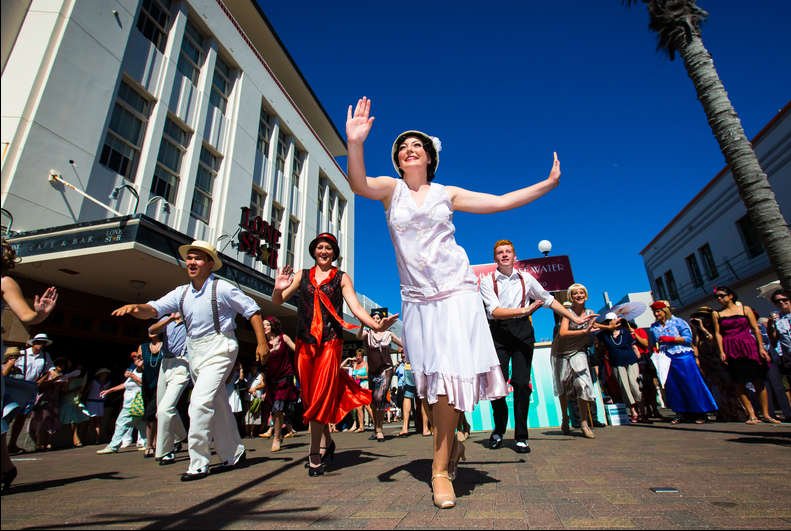 Charleston in the streets at the Art Deco Festival Napier